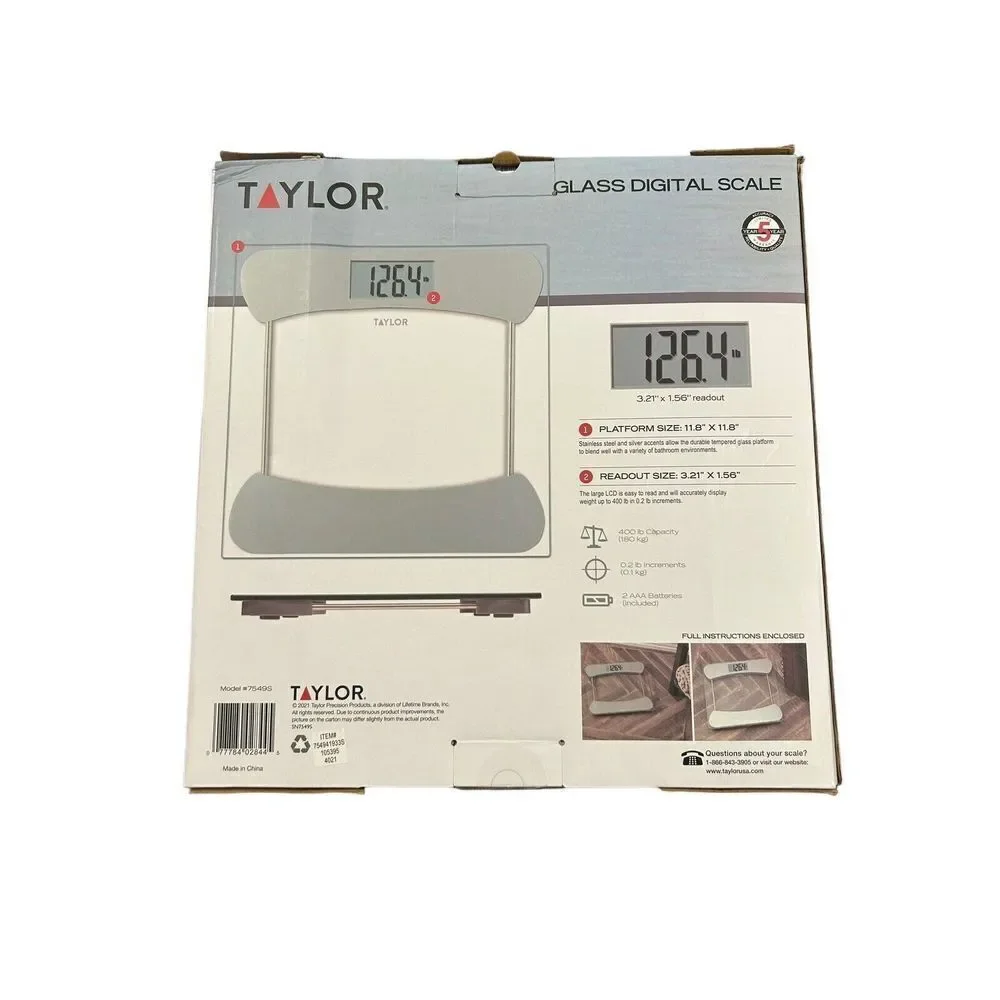 Taylor Digital Body Scale Large Tempered Glass 400 lb